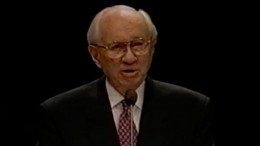 President Gordon B. Hinckley speaks at a Fireside during the annual Provo Freedom Festival, Sunday June 29 1997