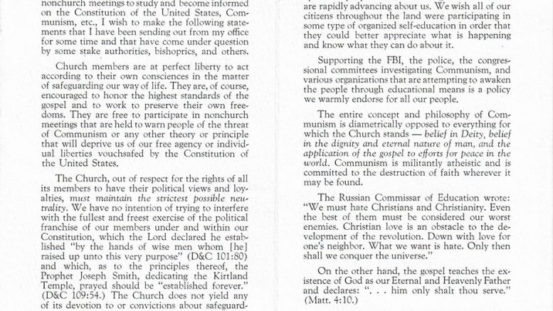 Communism: A Statement of the Position of The Church of Jesus Christ of Latter-day Saints